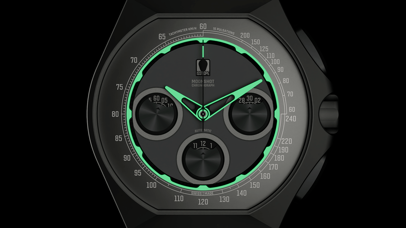 Wrist watch，Render，Moonshot，Chronograph，Isotope，