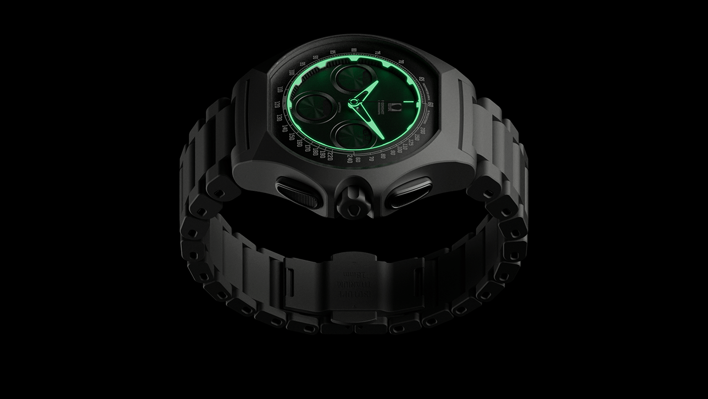 Wrist watch，Render，Moonshot，Chronograph，Isotope，