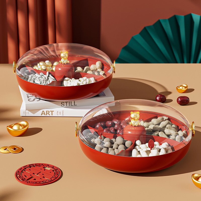 Dried fruit tray，Candy tray，Candy box，Dried fruit box，New Year Candy Box，Snack Candy Plate，Light Luxury Candy Box，New Chinese Fruit Plate，