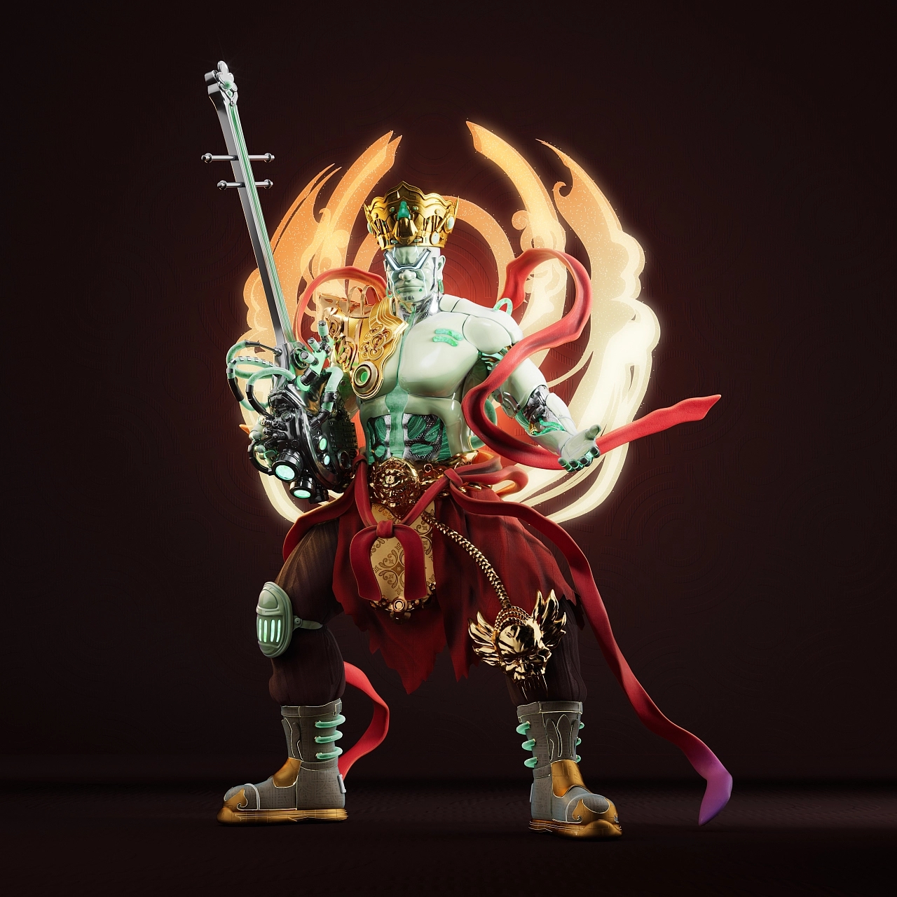 three-dimensional digital model，Digital art，poster，c4d，