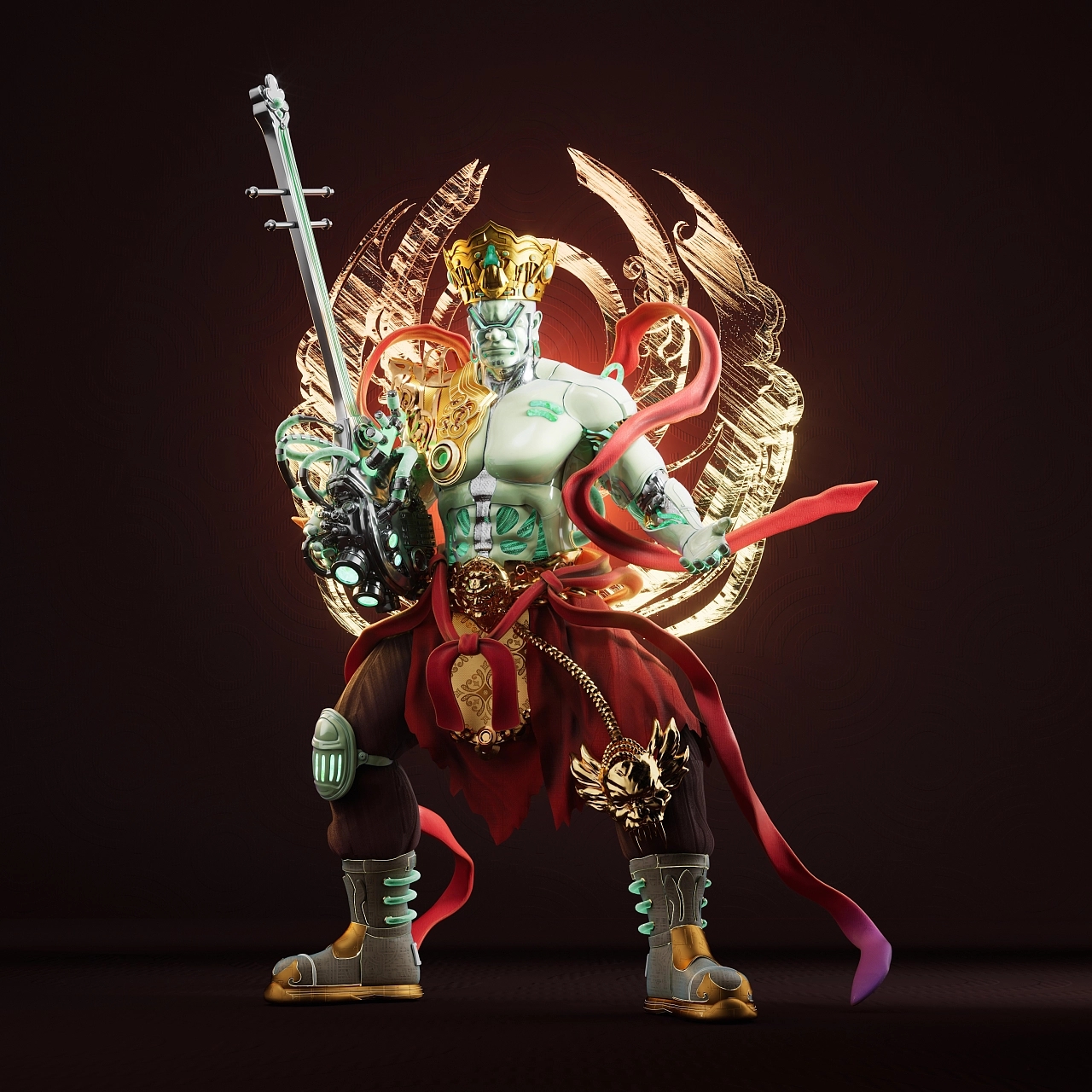 three-dimensional digital model，Digital art，poster，c4d，