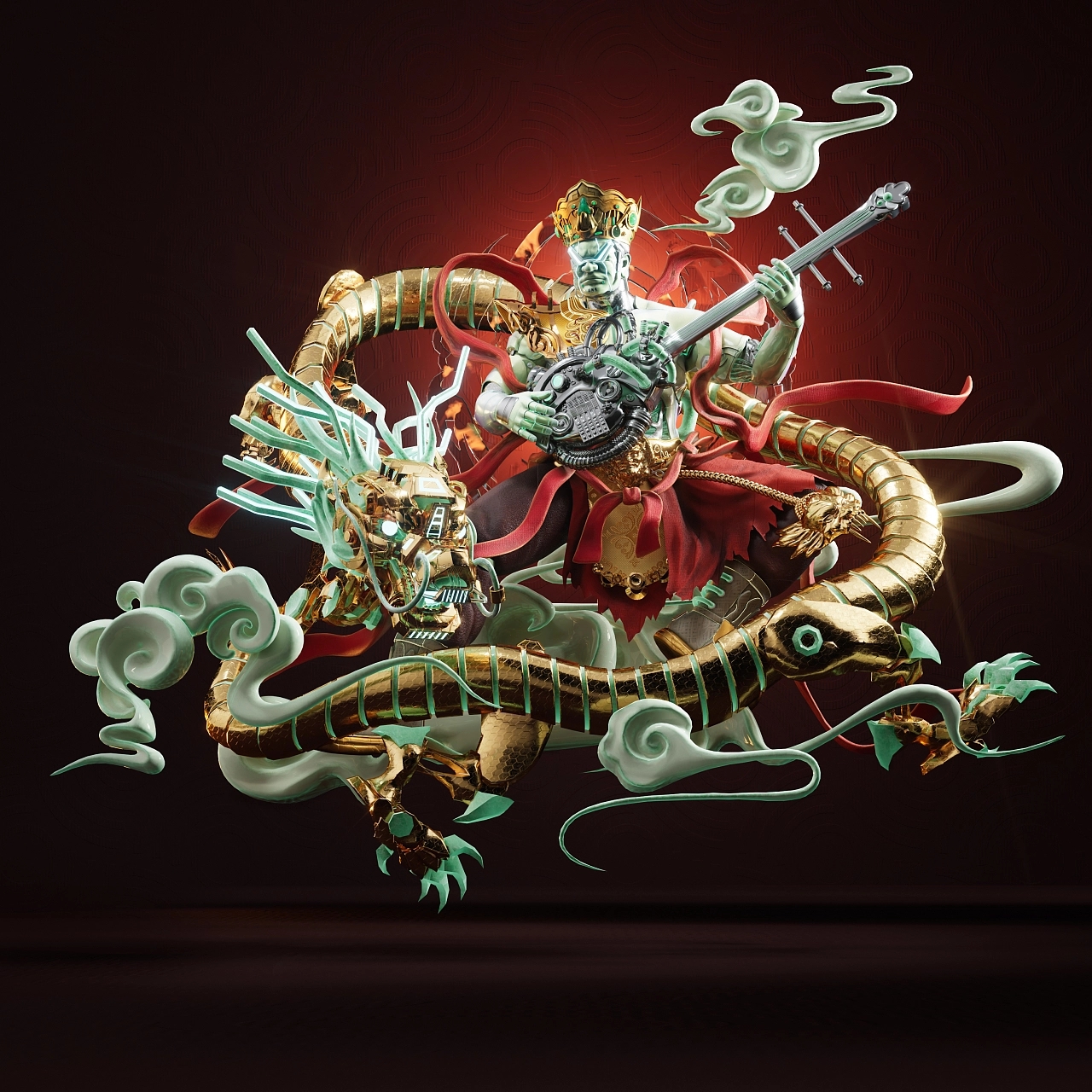 three-dimensional digital model，Digital art，poster，c4d，