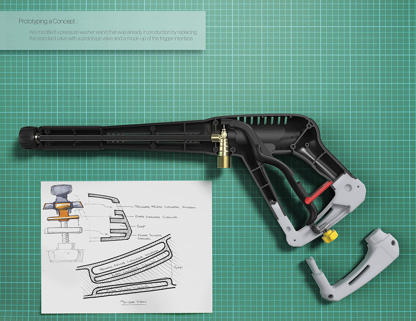 industrial design，hold，tool，High pressure water gun，clean，