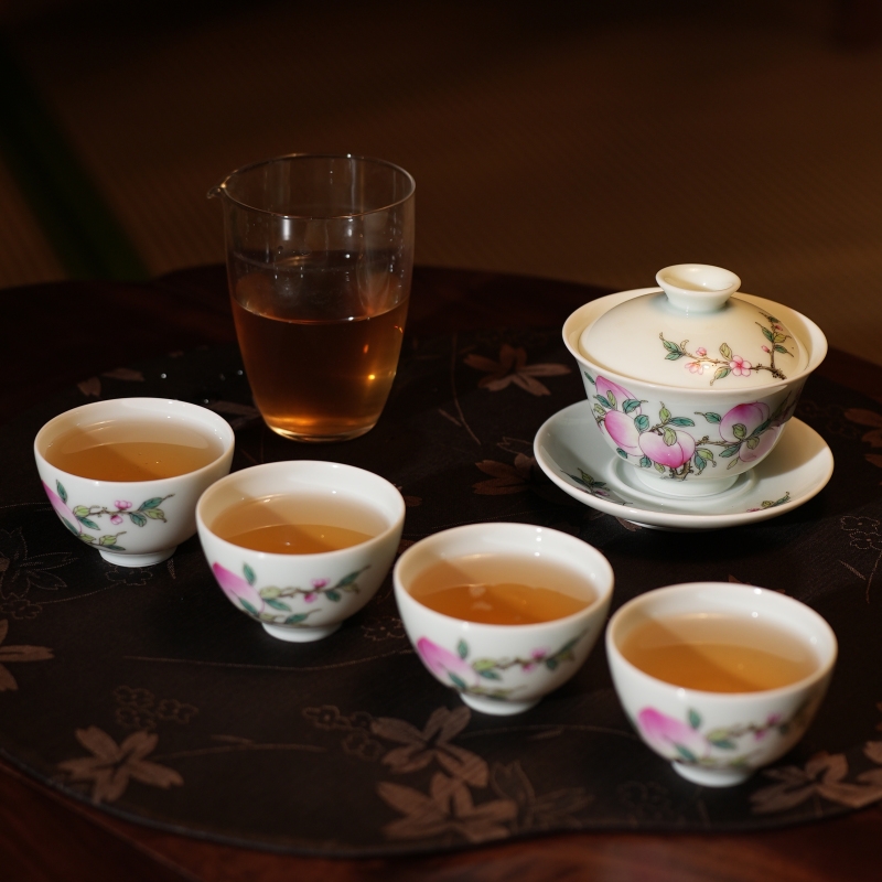 Hand-painted tea set, glazed new color tea set set，