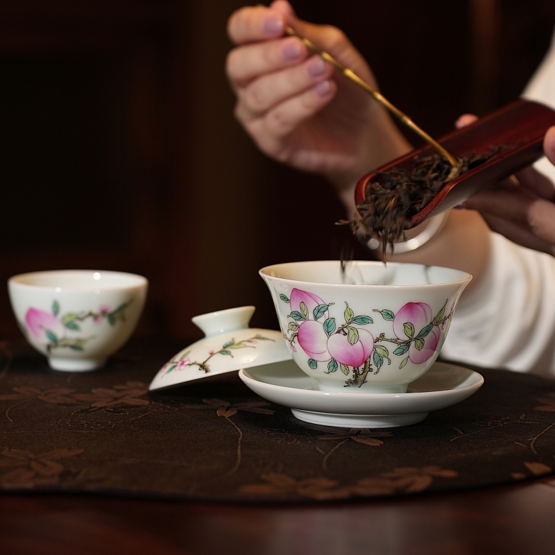 Hand-painted tea set, glazed new color tea set set，