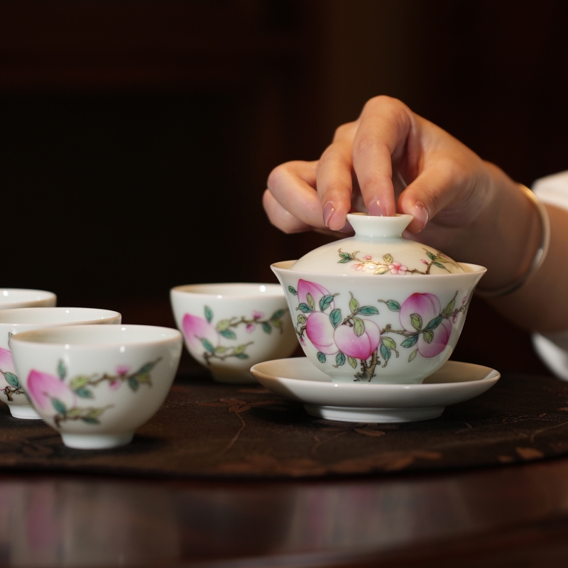 Hand-painted tea set, glazed new color tea set set，