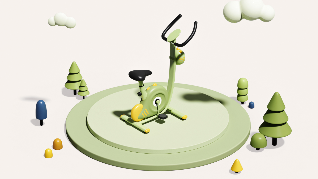 A cartoon dinosaur for the prototype design of children's bubble car，