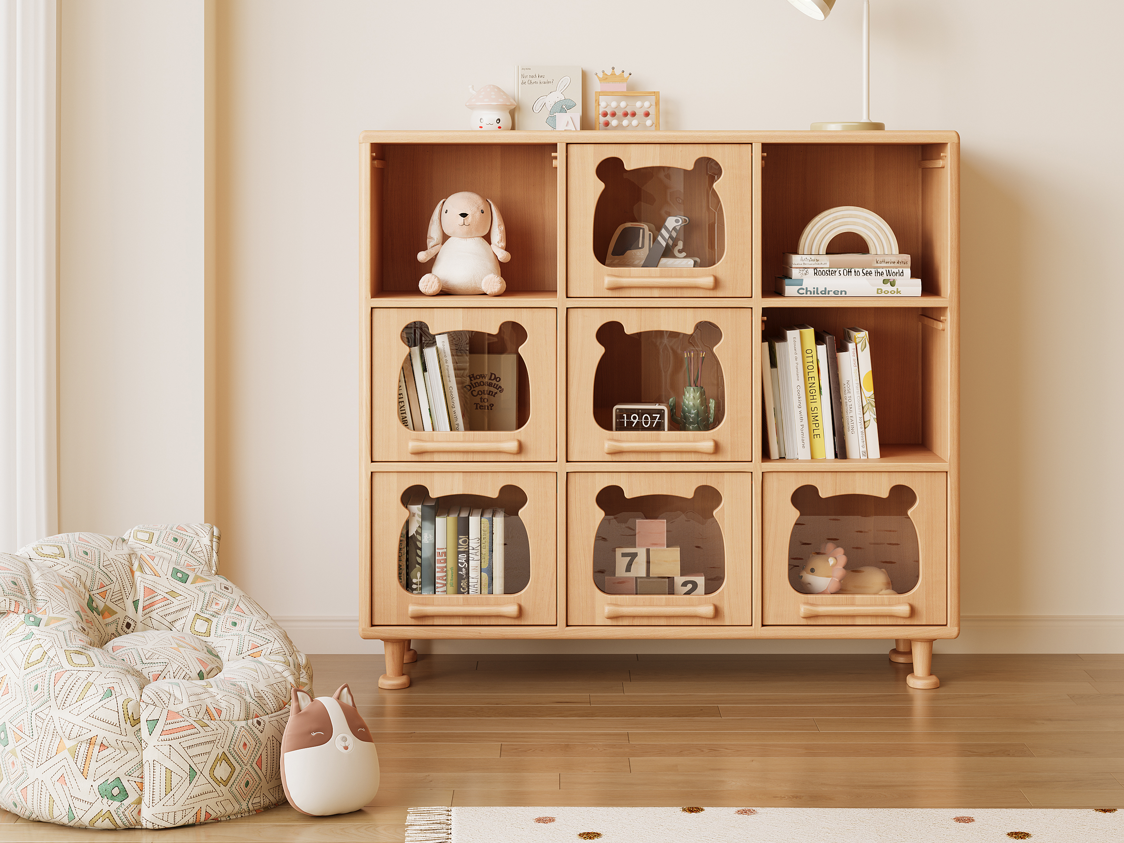 Children's furniture，Wooden furniture，Receive，cabinet，Children's room，