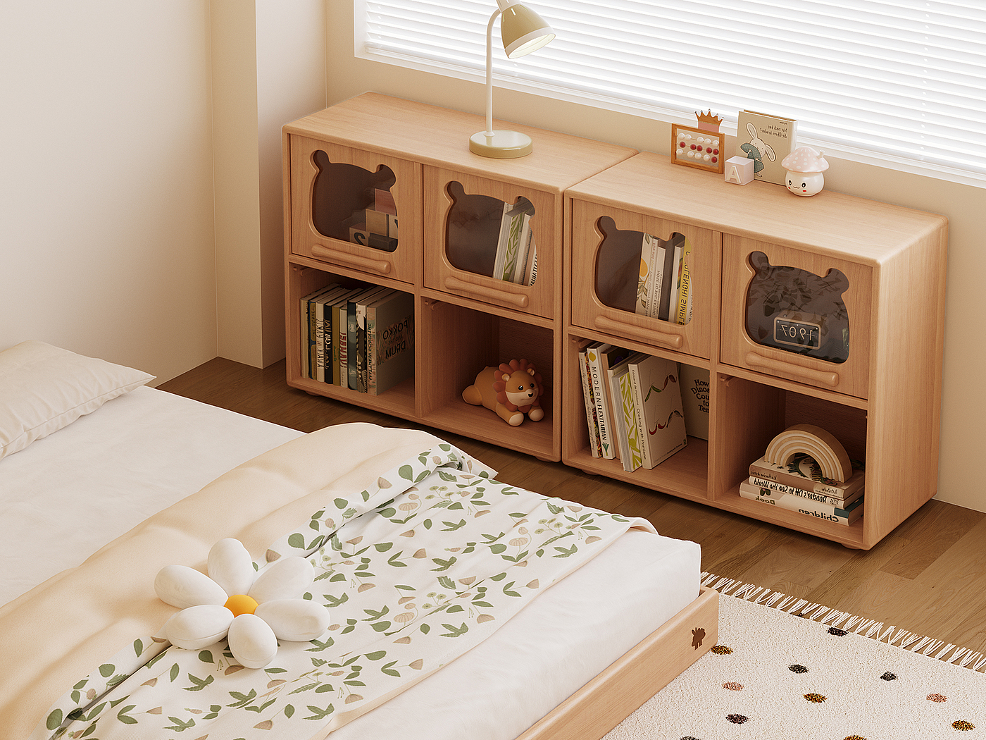 Children's furniture，Wooden furniture，Receive，cabinet，Children's room，