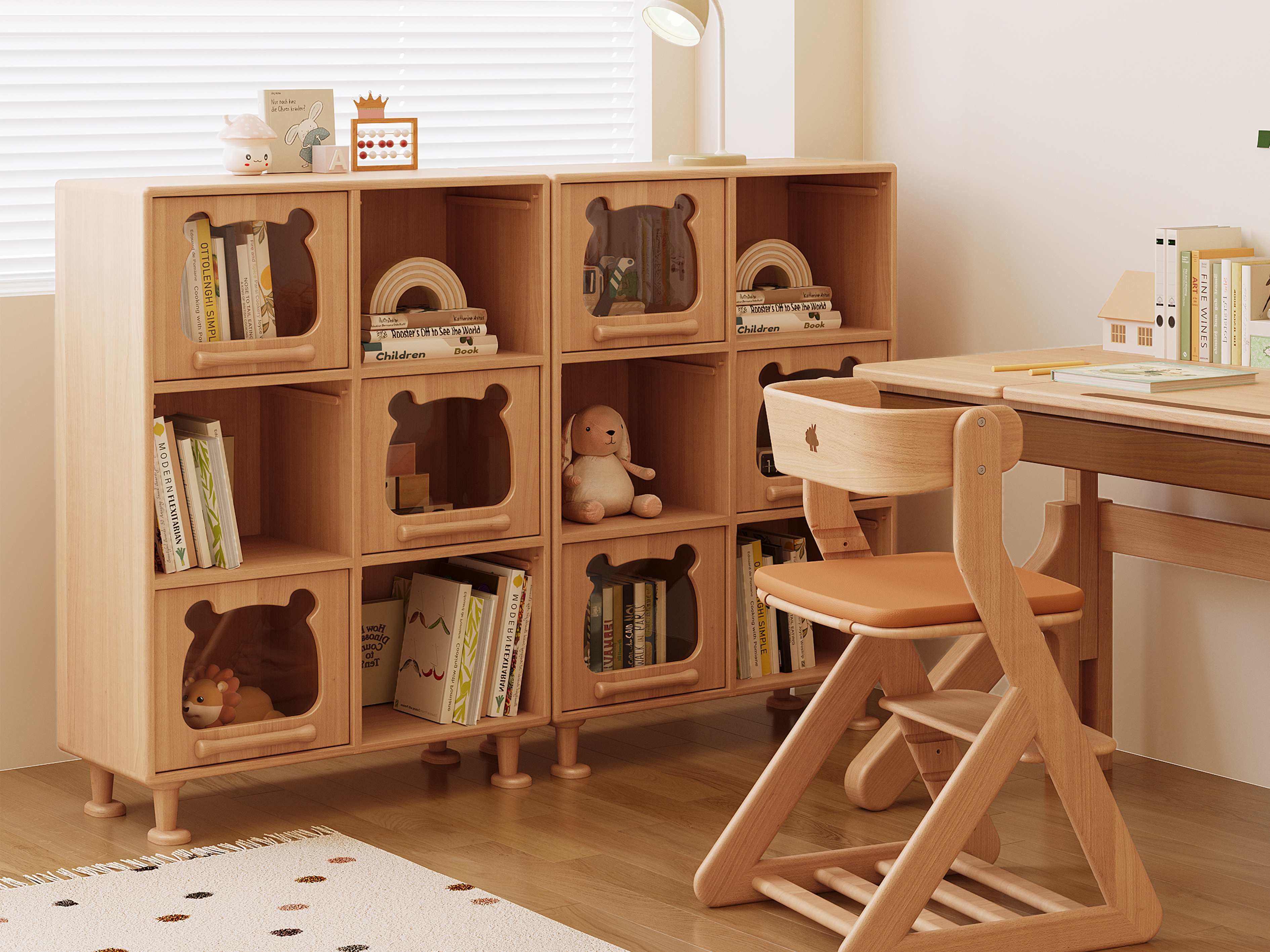 Children's furniture，Wooden furniture，Receive，cabinet，Children's room，