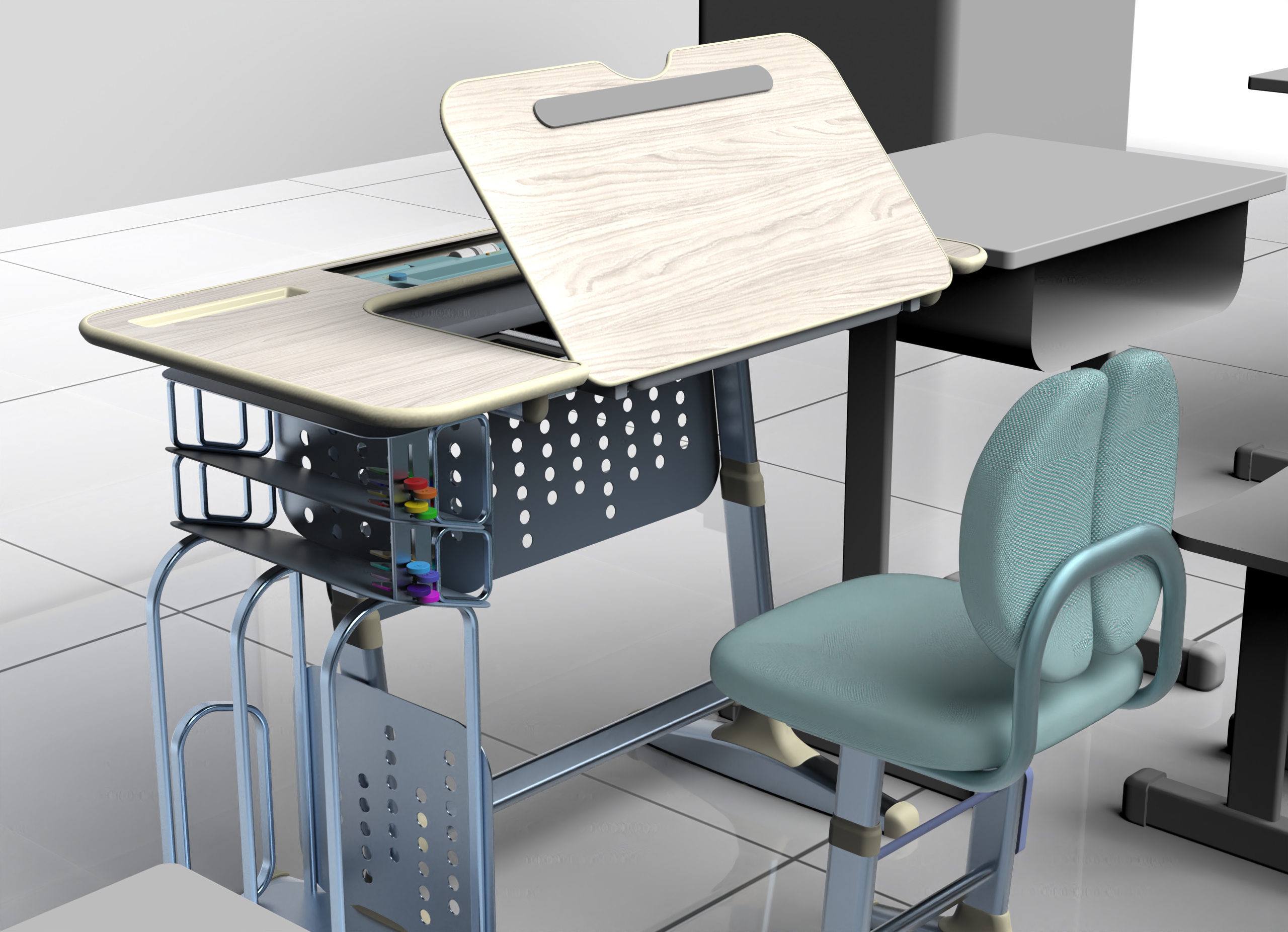 Product Design, 3D Modeling, Rendering，desk，