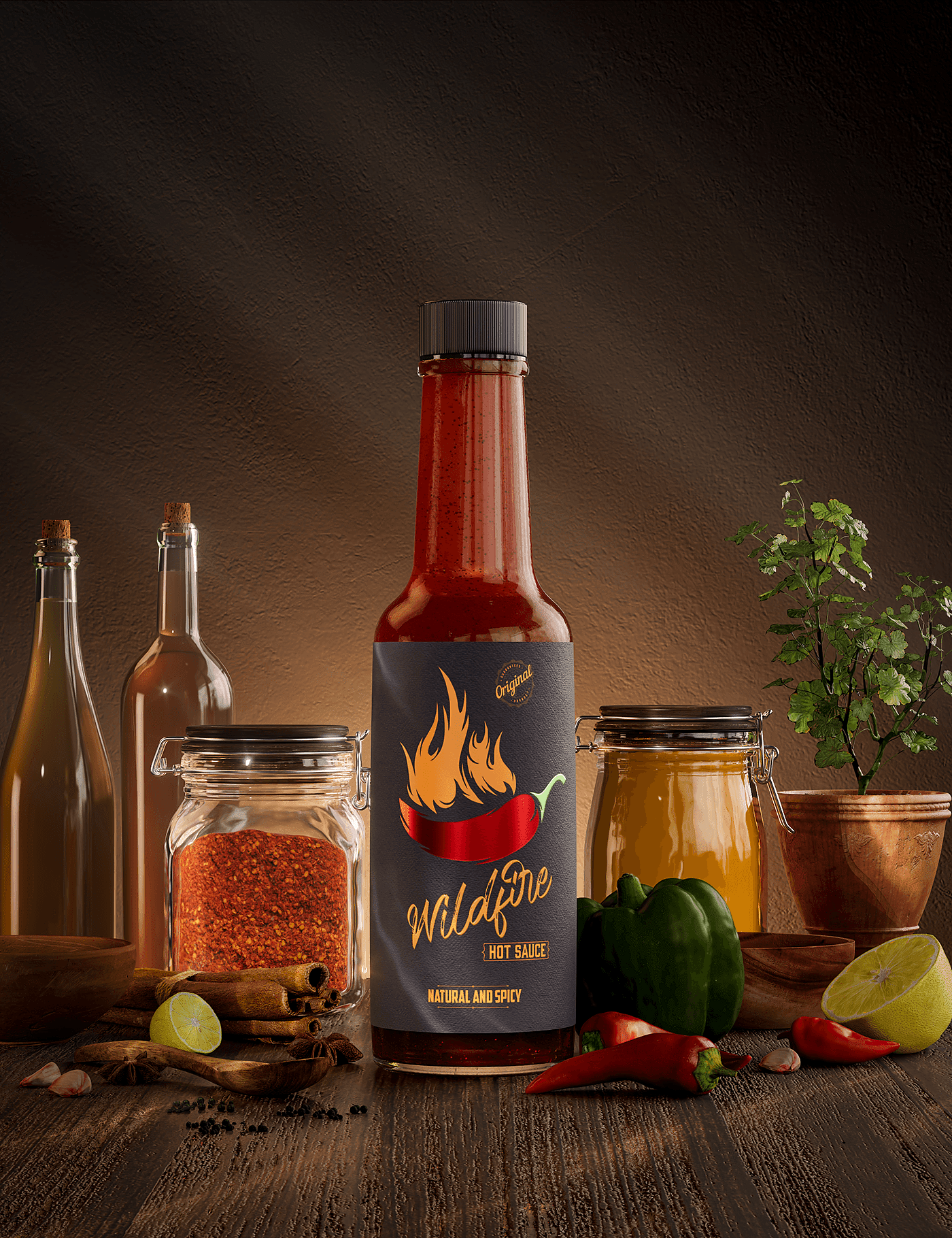 Wildfire Hot Sauce，包装，创意，产品设计，