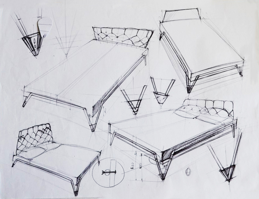 Home Furnishing，furniture，Bed，geometry，modern，