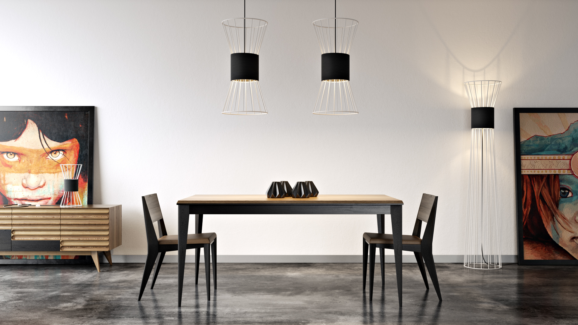 Lamp design，Steel frame，product design，