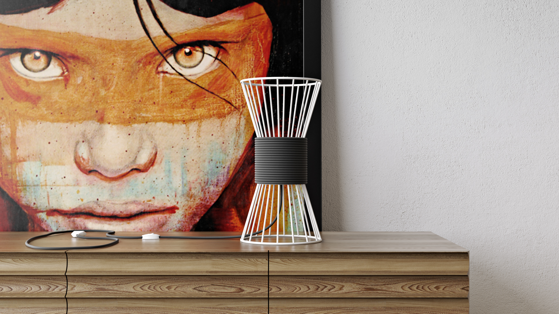 Lamp design，Steel frame，product design，