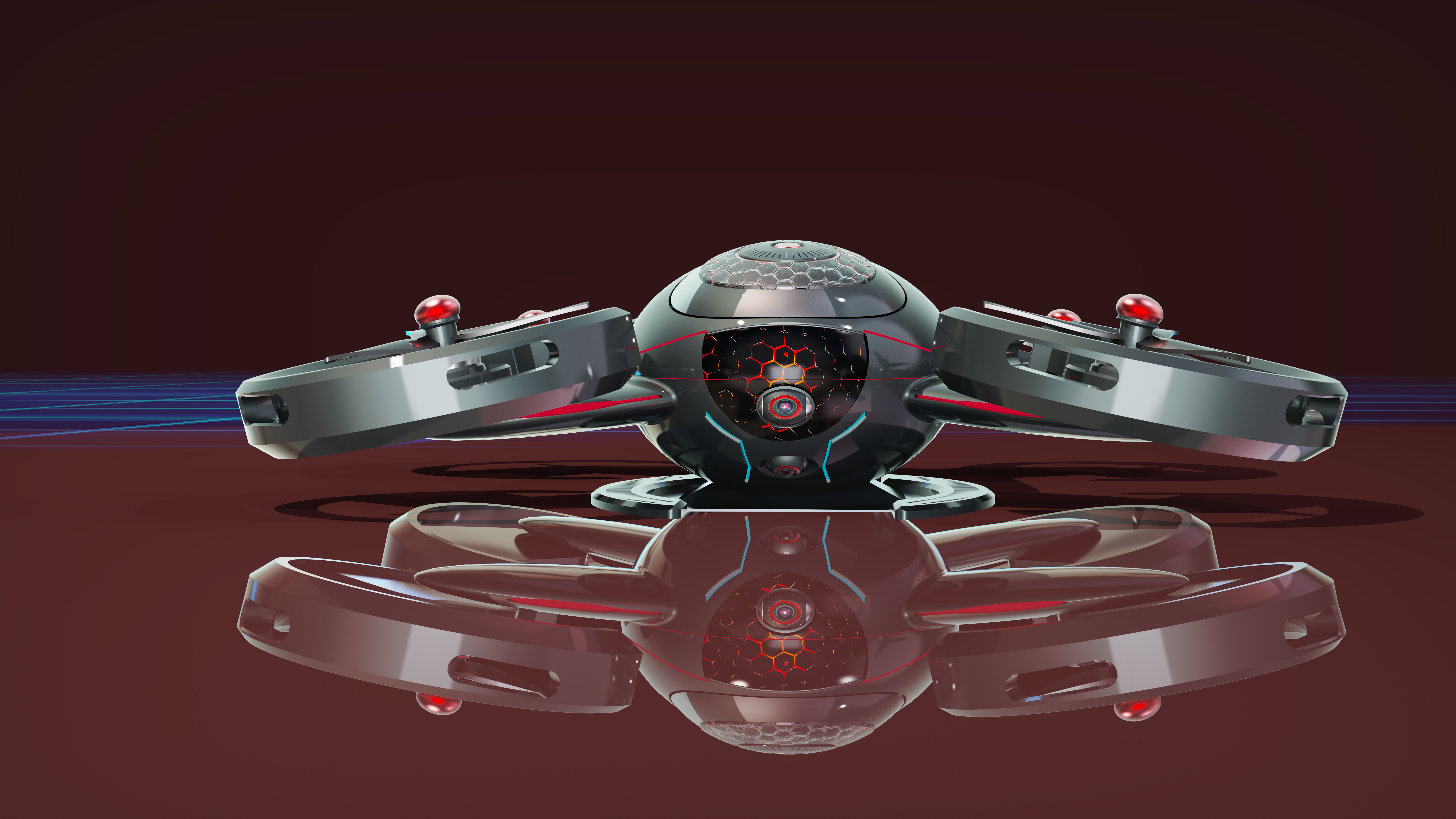 UAV，Red Spider，Intelligent UAV，Cool，High-tech products，Intelligent product design，product design，