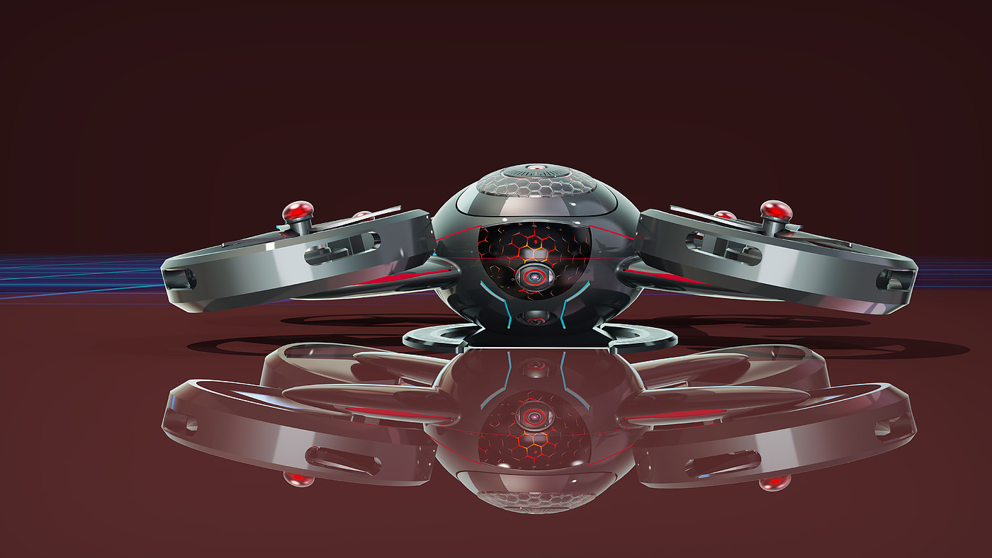 UAV，Red Spider，Intelligent UAV，Cool，High-tech products，Intelligent product design，product design，