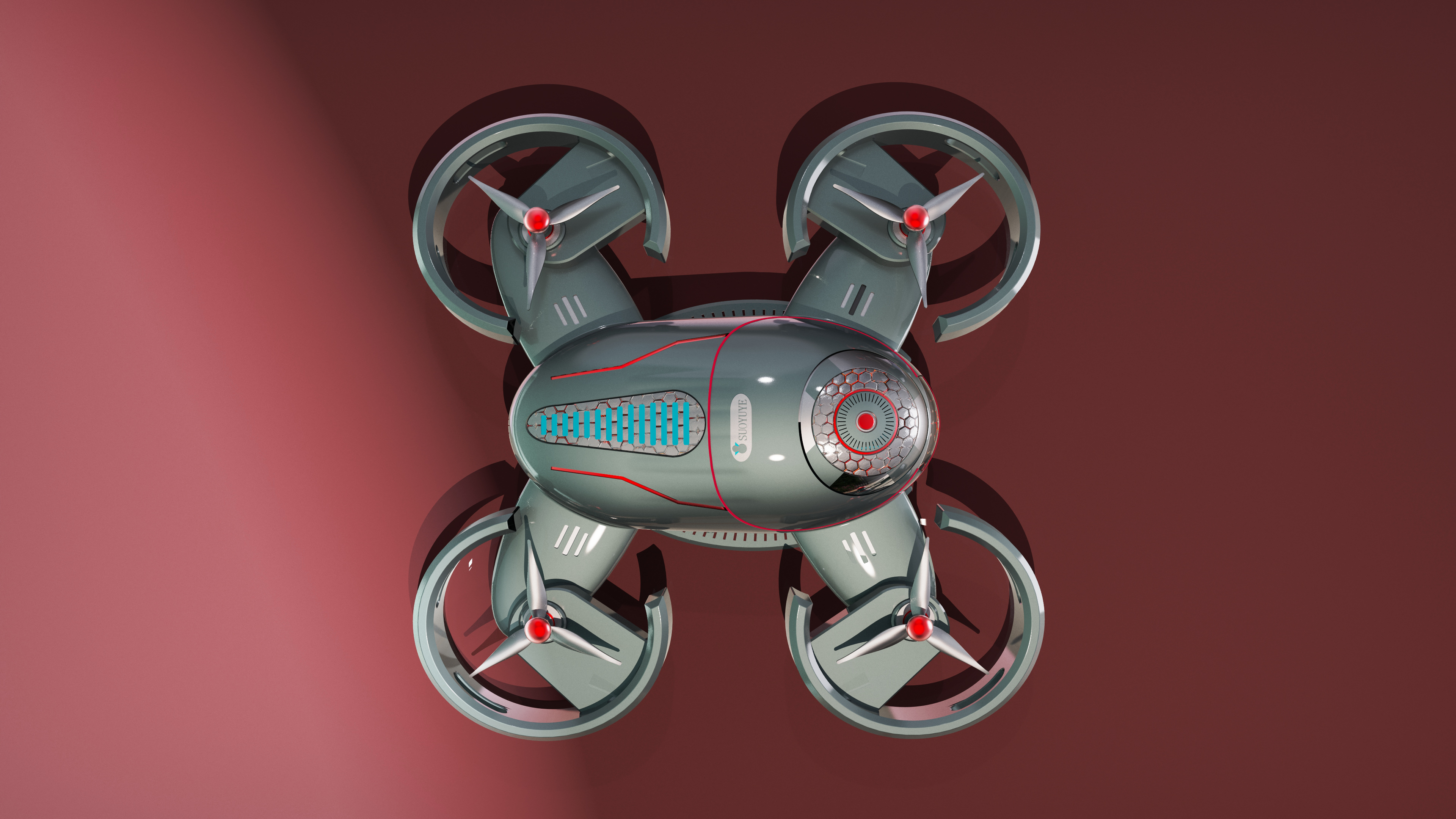 UAV，Red Spider，Intelligent UAV，Cool，High-tech products，Intelligent product design，product design，