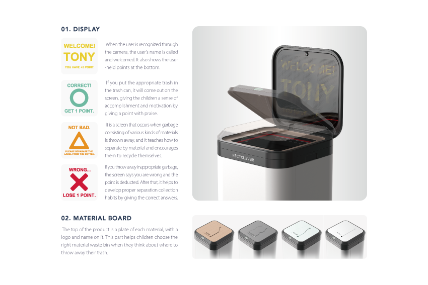 RECYCLEVER，trash can，education，recovery，Encouragement，