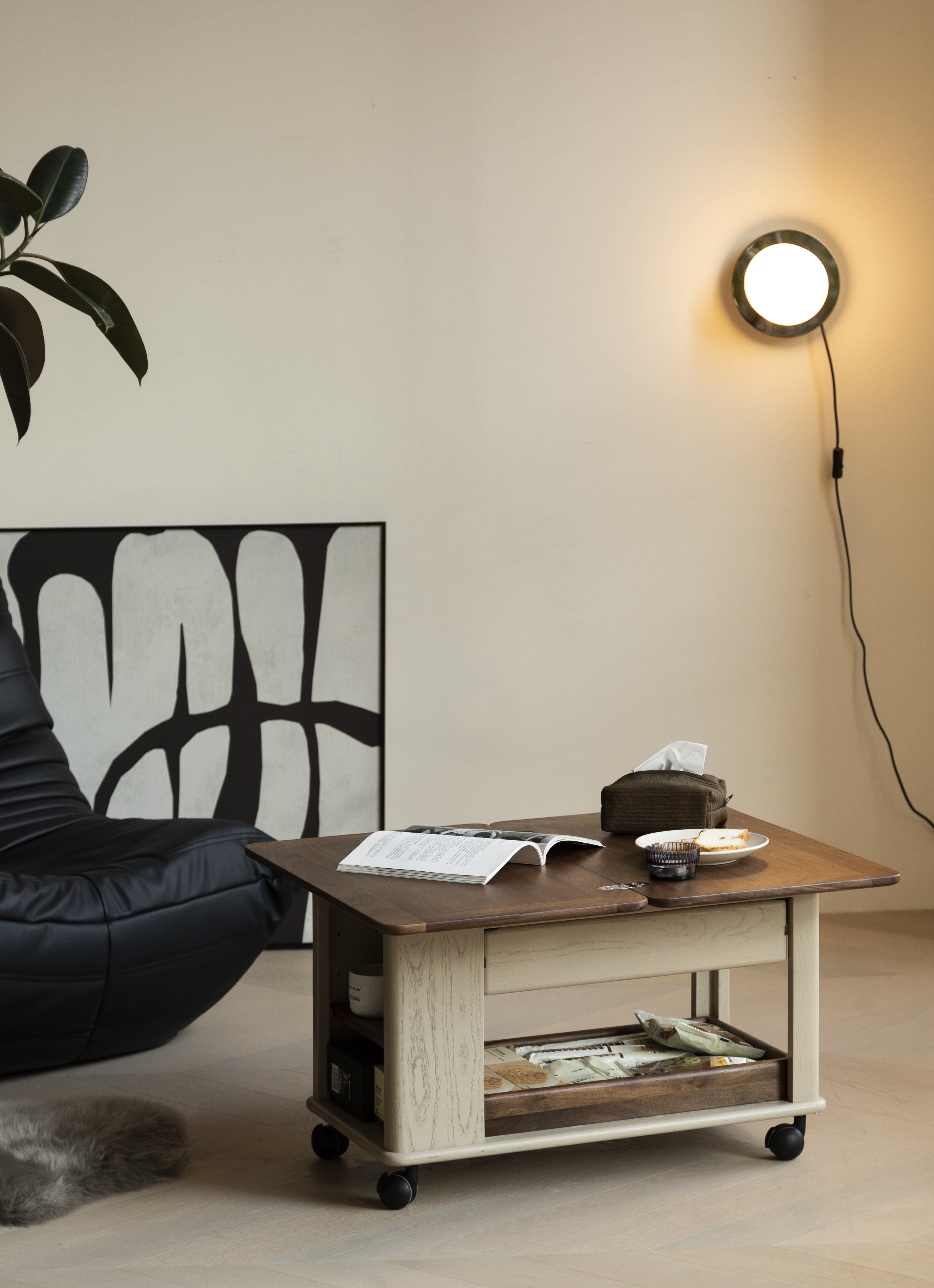 furniture design ，Original design，Solid wood furniture，Trolley，tea table，