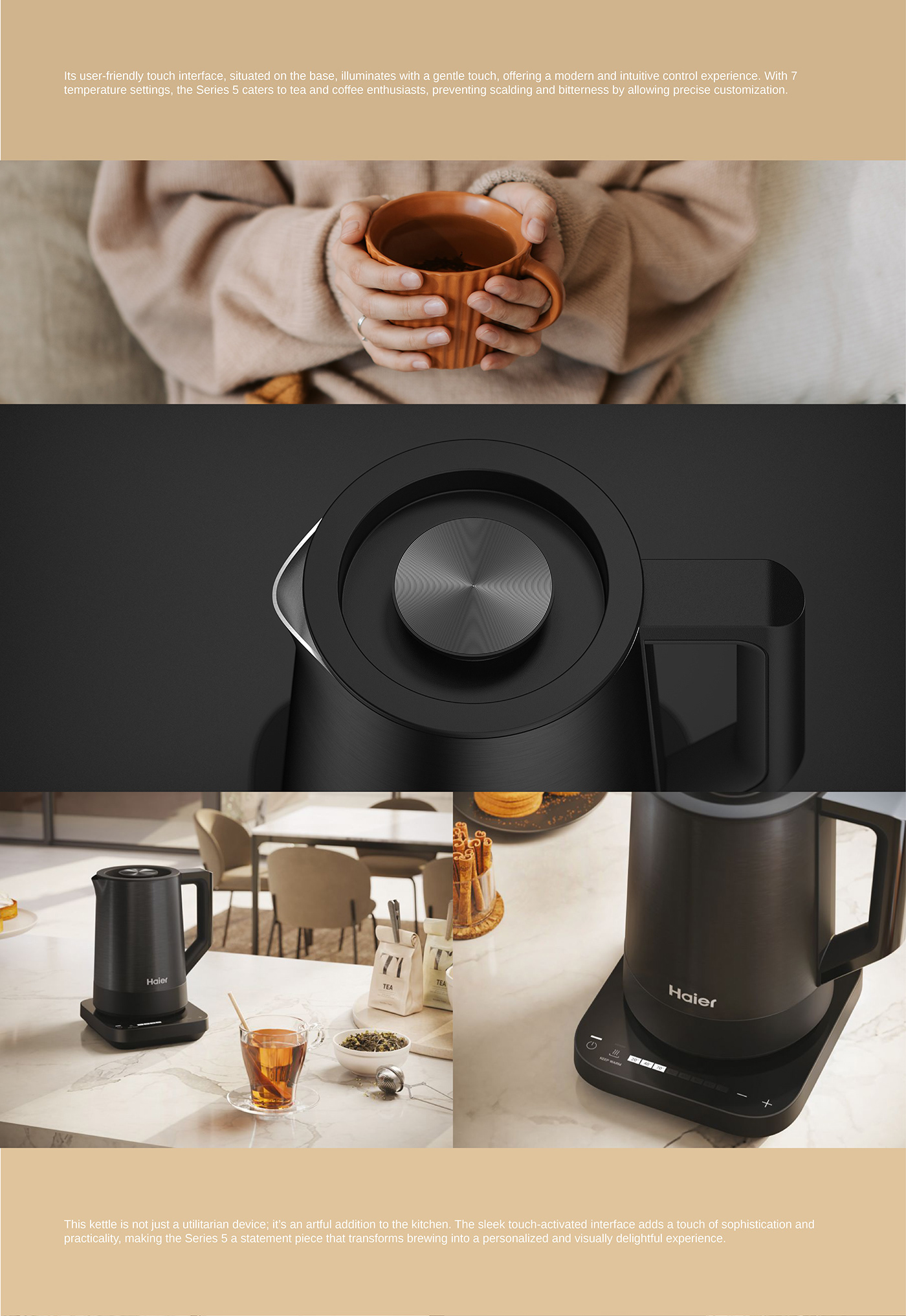 Haier，Electric kettle，black，Render，