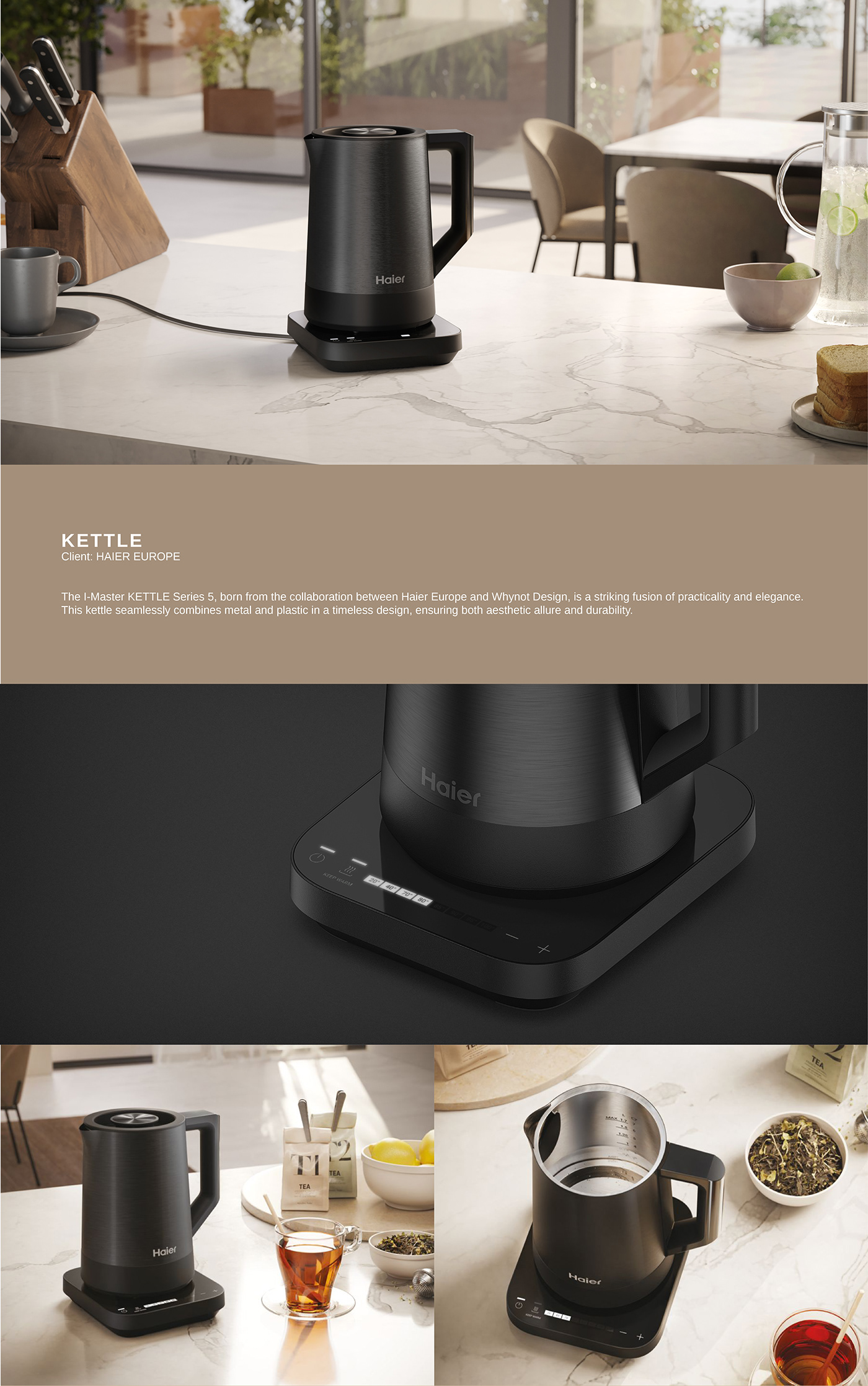 Haier，Electric kettle，black，Render，