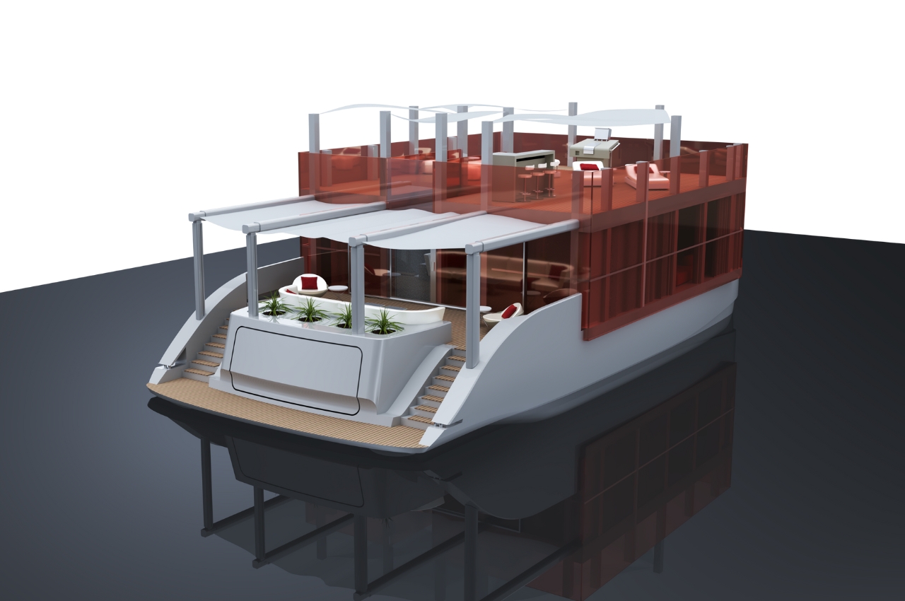 Architectural design，Cube Boathouse，Glass，