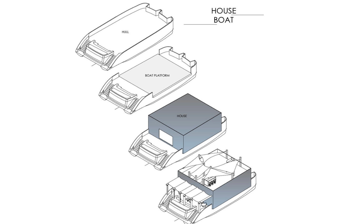 Architectural design，Cube Boathouse，Glass，