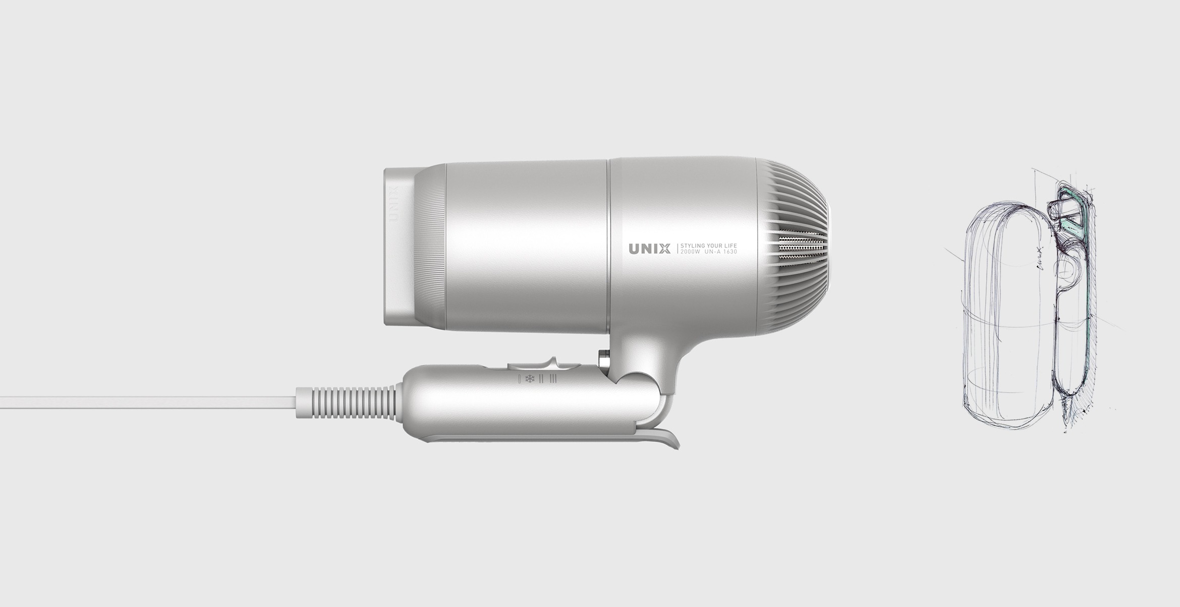 hair drier，product design，industrial design，minimal，Capsule，