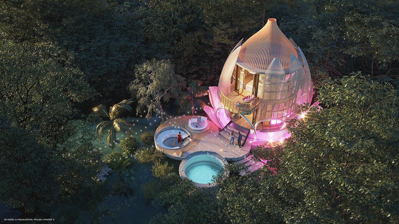 Lotus Retreat Villa，Architecture，environmental design，graphic design ，