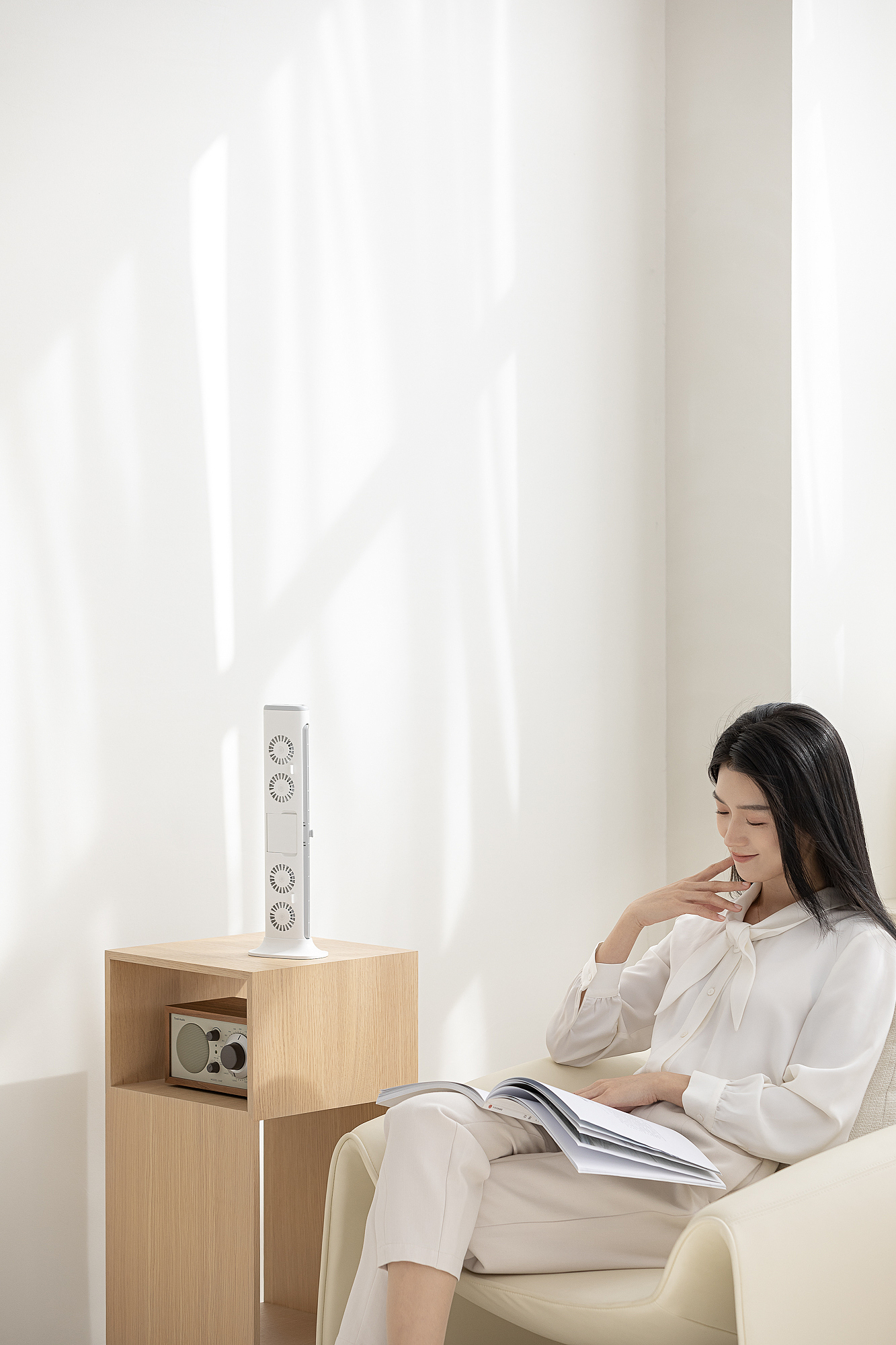 Fan，screen，air conditioner，to work in an office，hang，Small fan，Receive，vertical，