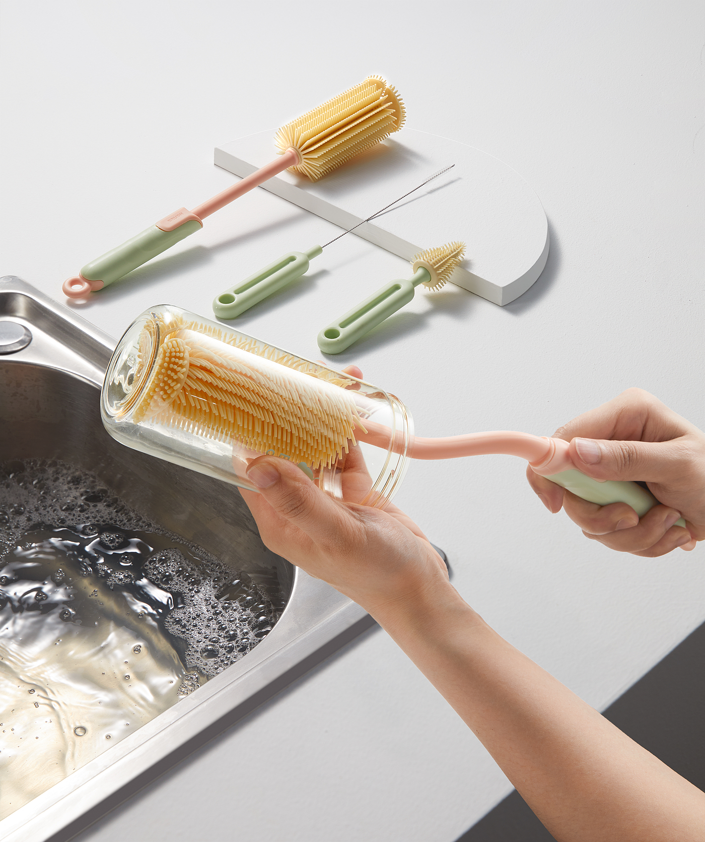 brush，milk bottle brush，clean，Mother and baby，feeding bottle，Pacifier brush，Straw brush，Drainage rack，