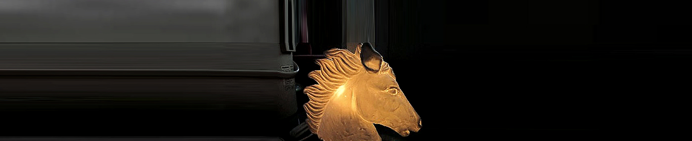 craftsman，Night light，ceramics，Desk lamp，Horse head，