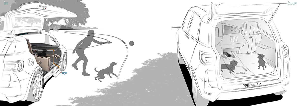 industrial design，product design，vehicle，Car seat，Fiat 500D，