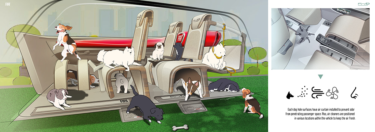 industrial design，product design，vehicle，Car seat，Fiat 500D，