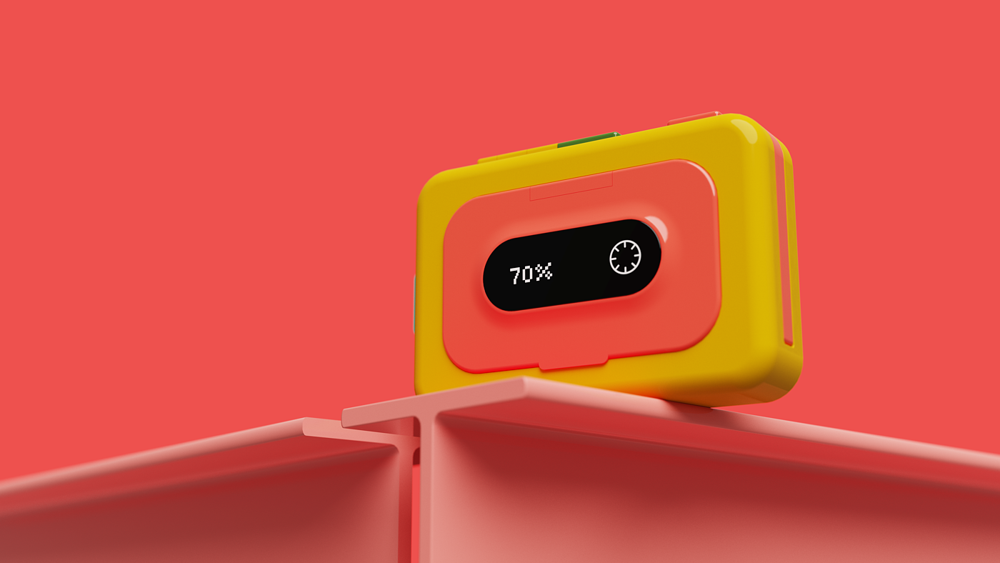 product design，portable battery，Walkman，Retro，keyshot，sample reels，modeling，Render，