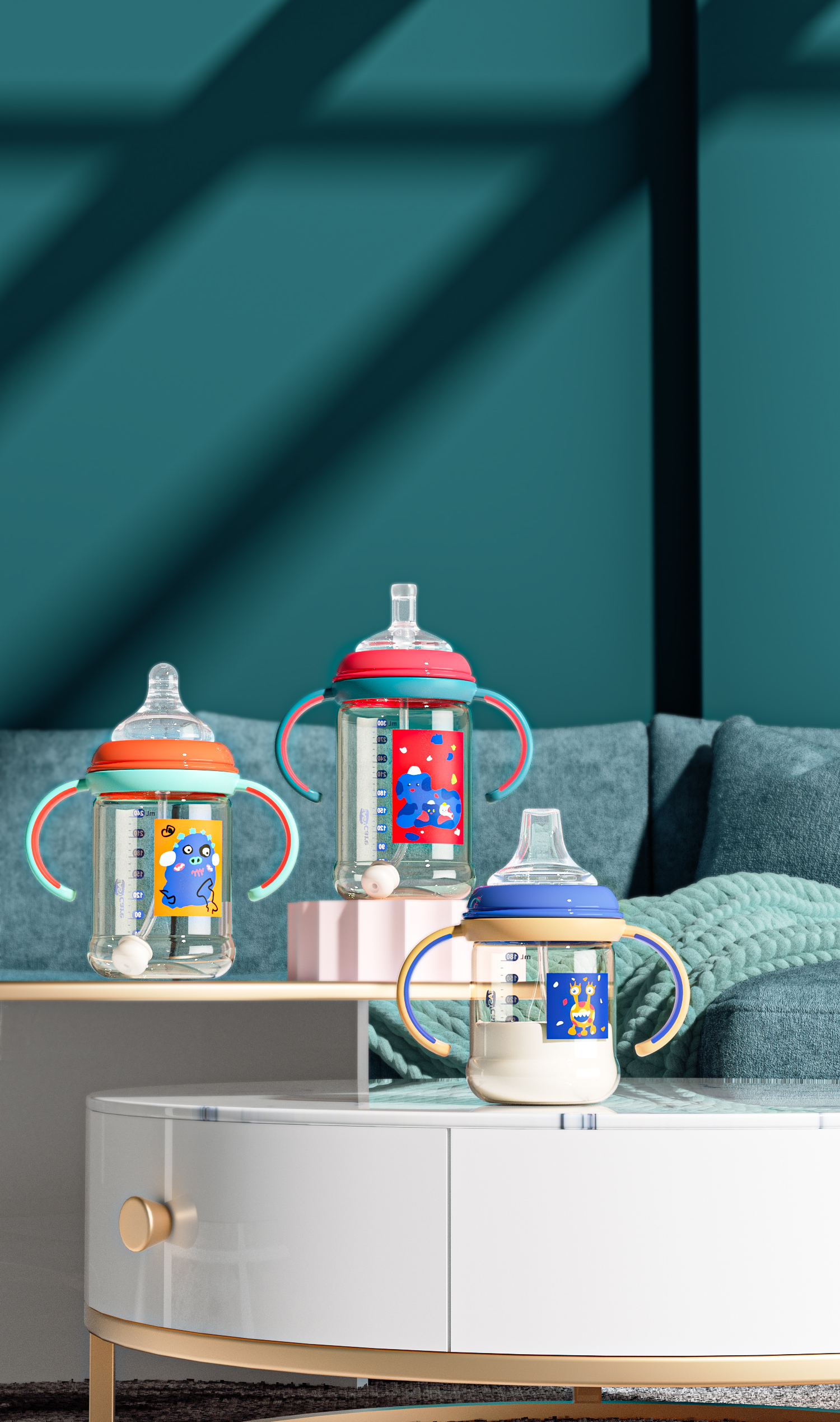 Bottle sticker design，Illustration design，Graphic Artist Designer，