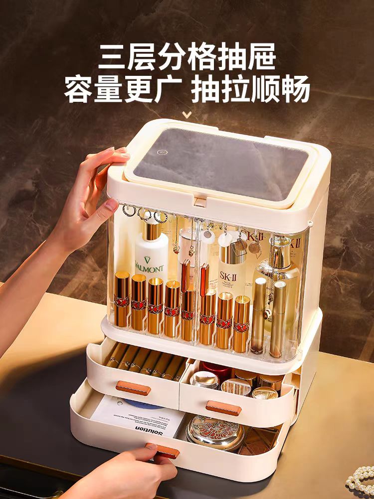 Dust-proof Large-capacity Dust-proof Storage Box，Cosmetic storage box desktop，