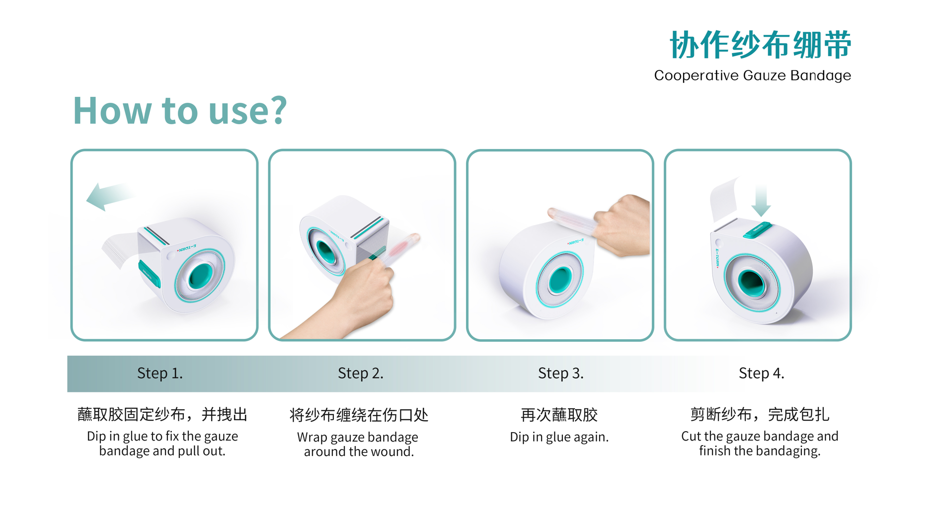 hommization，General design，Quick dressing，sterile，gauze bandage，