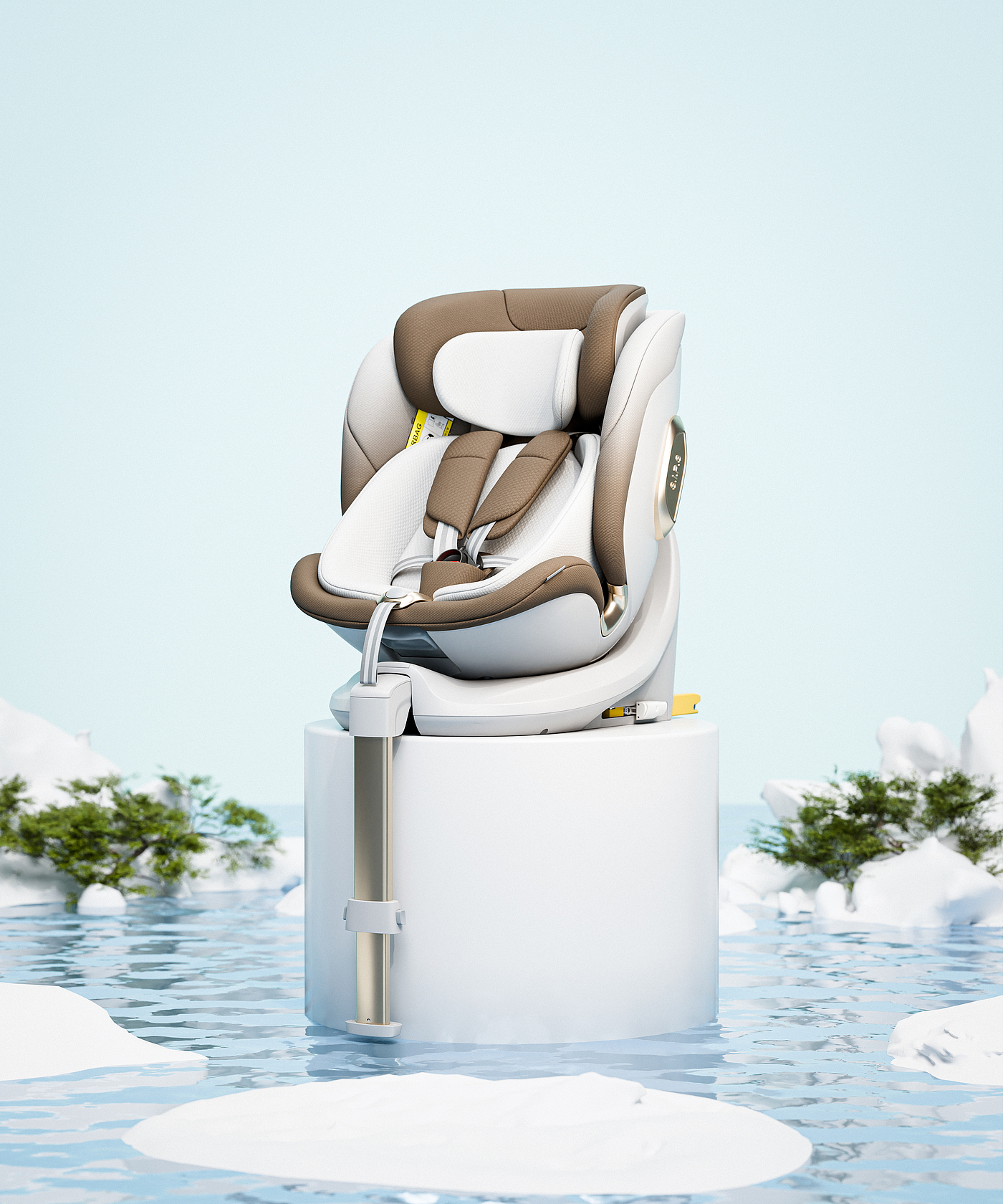 安全座椅，产品渲染，儿童母婴，三维渲染，电商母婴，圣诞节，