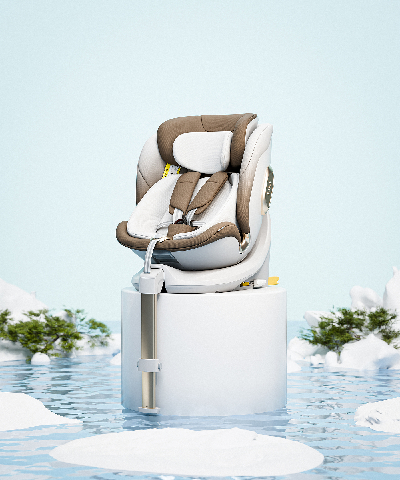 Safety seat，Product rendering，Child mother and baby，3D rendering，E-commerce mother and child，Christmas，