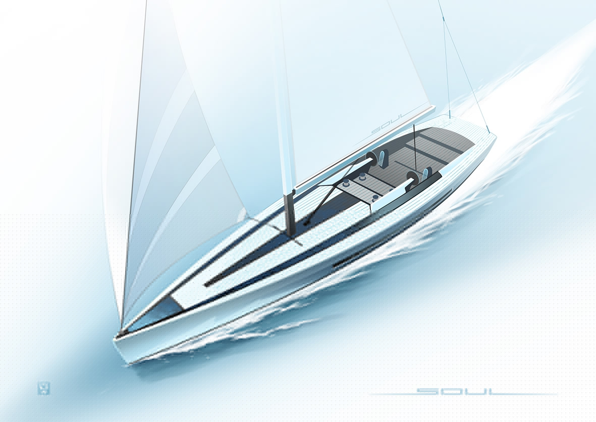 Sailboat，30m，sketch，Anton krosek，