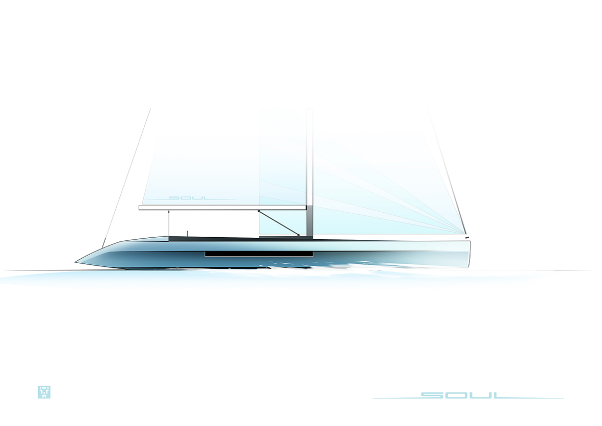 Sailboat，30m，sketch，Anton krosek，