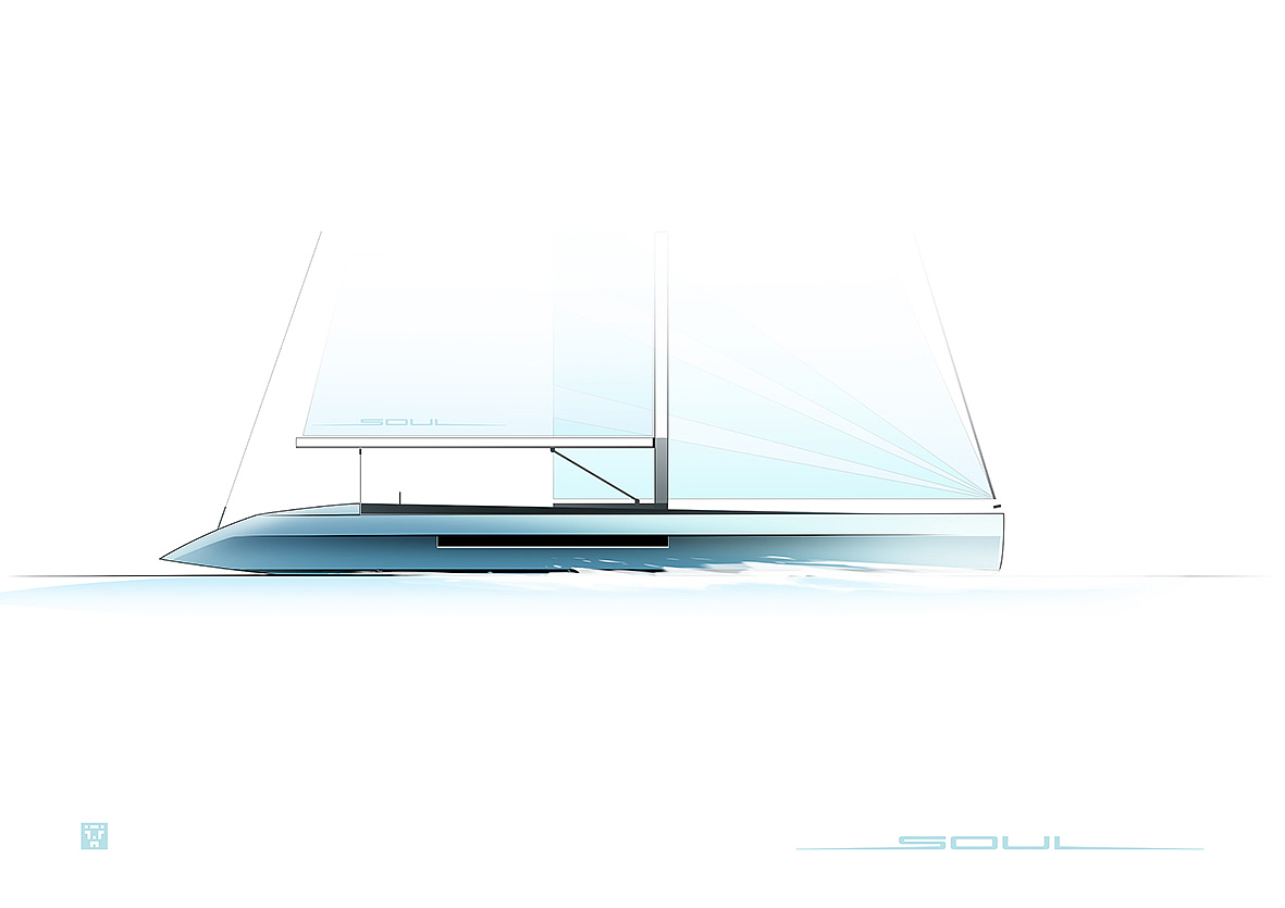 Sailboat，30m，sketch，Anton krosek，