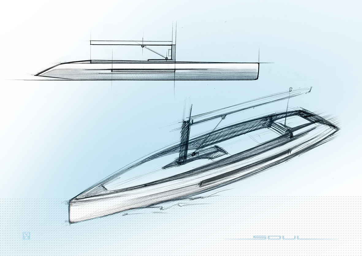 Sailboat，30m，sketch，Anton krosek，