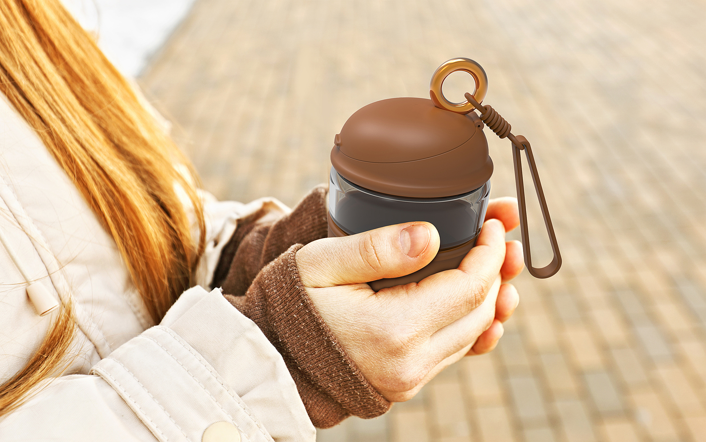 Cup in hand，