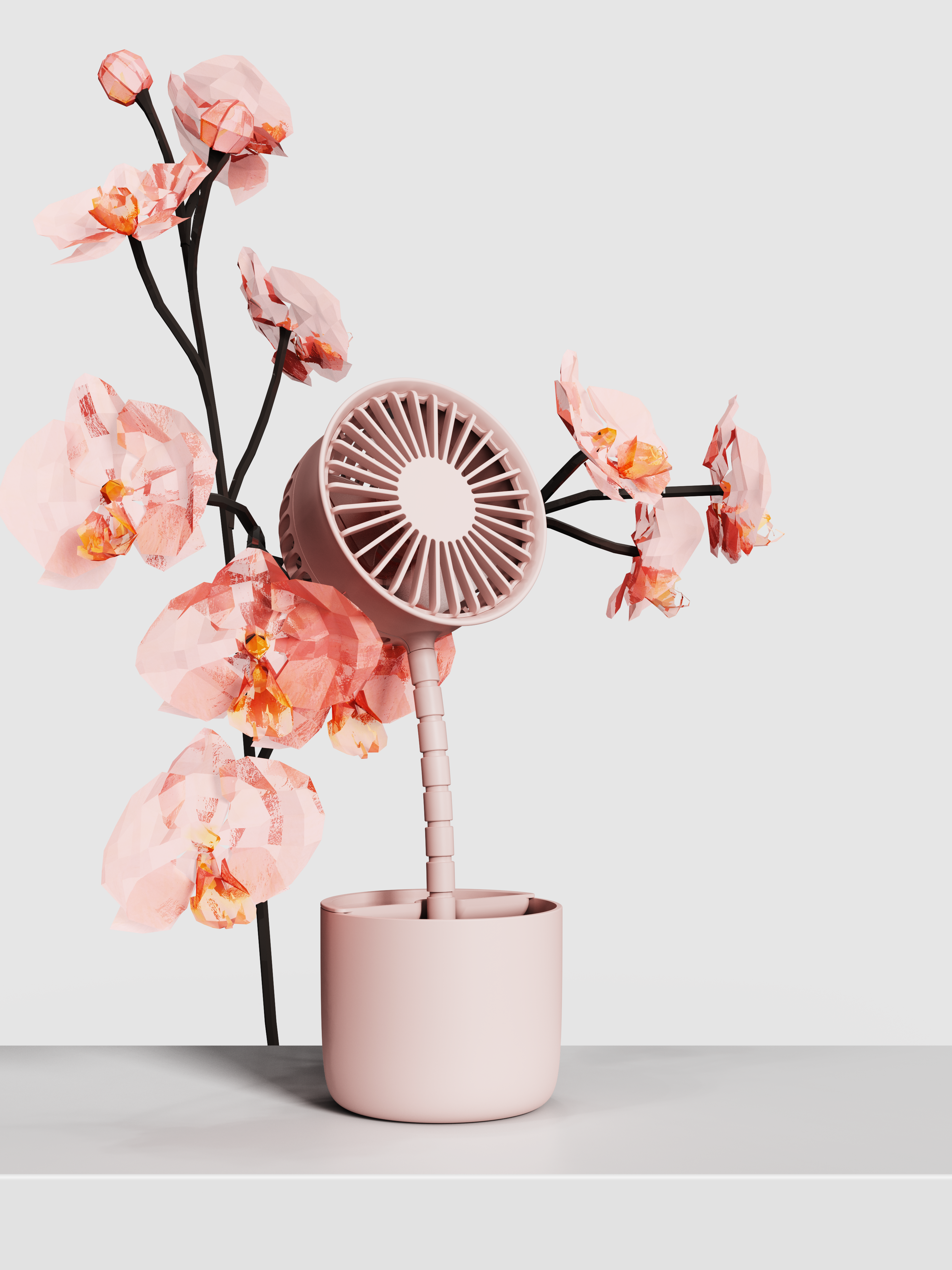 Fan，pen container，