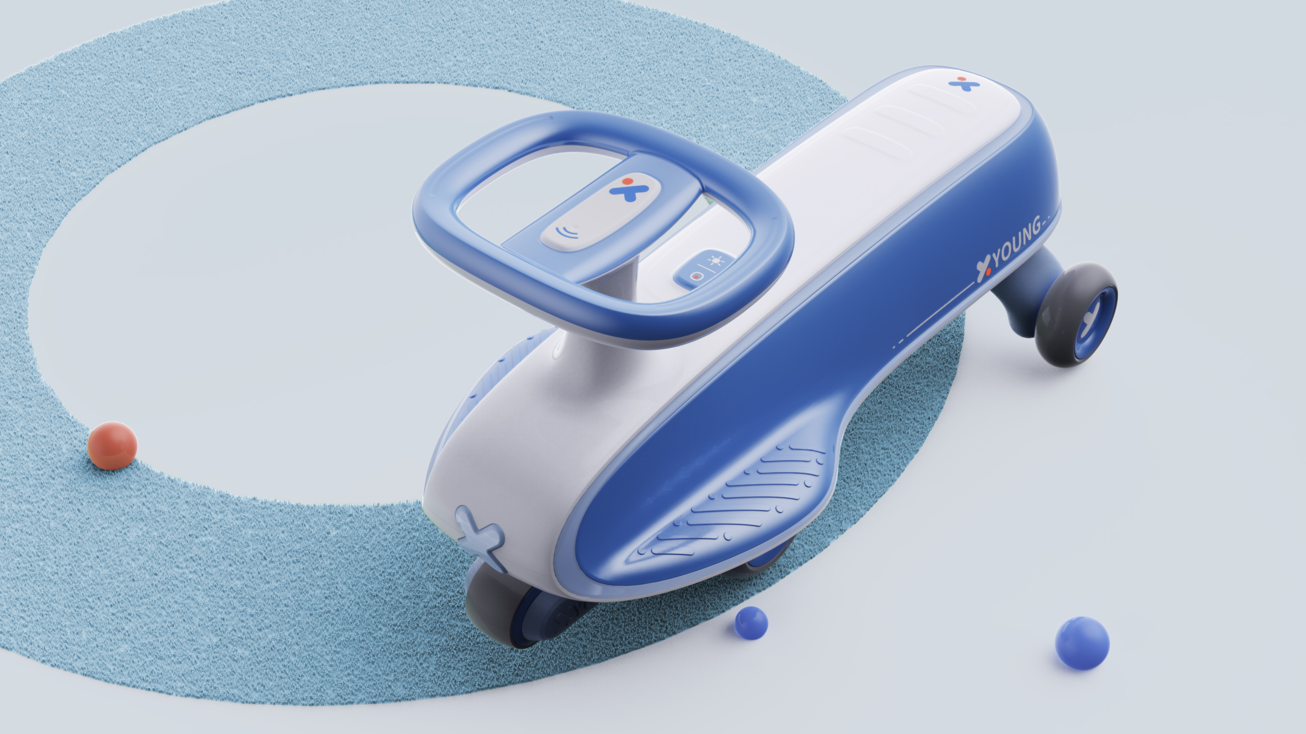 industrial design，product design，Creative design，Children's car design，swing car，