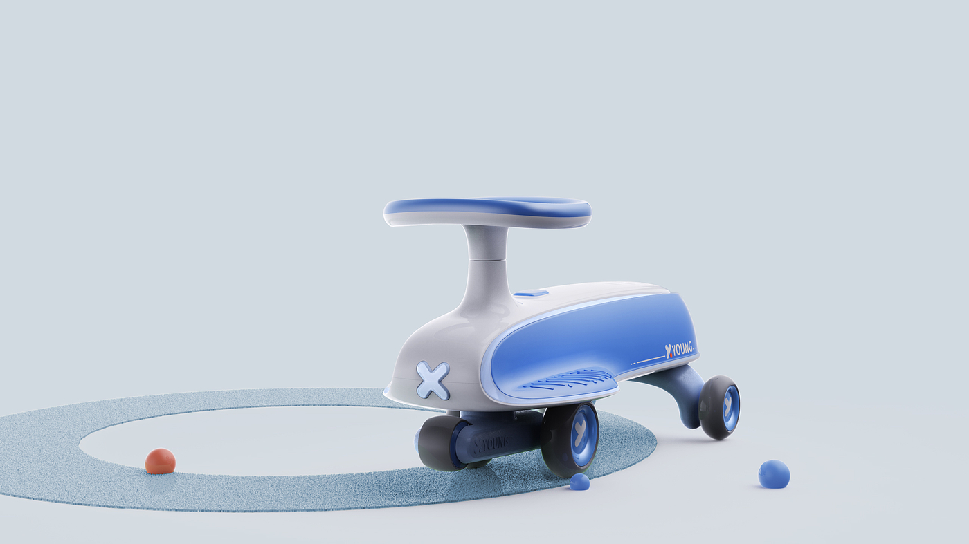industrial design，product design，Creative design，Children's car design，swing car，