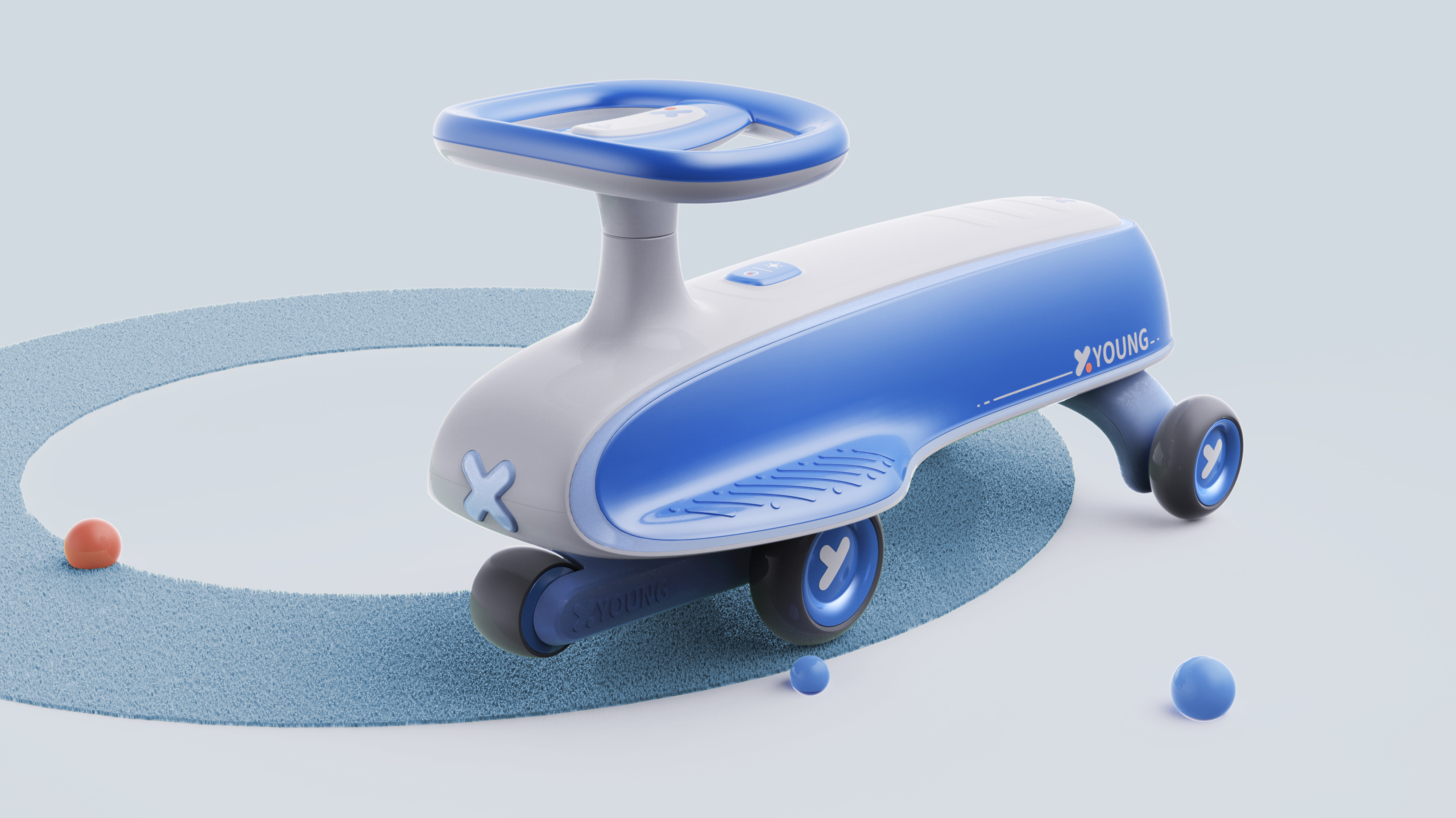 industrial design，product design，Creative design，Children's car design，swing car，